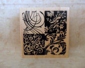 Flourish 4 Square Rubber Stamp by Inkadinkado-SALE
