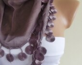 bridal wedding cotton scarf with lace new design shawl neckwarmer cowl christmas gift for her
