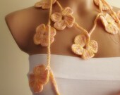 hand crocheted floral scarf lariat christmas gift
