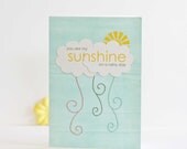 Sunshine Valentines Day Friendship Love Greeting Card Blue White Yellow