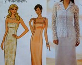 Womens Sewing Pattern Formal Evening Length Dress Button Down Jacket  Butterick 3701 Bust 40-44" UNCUT