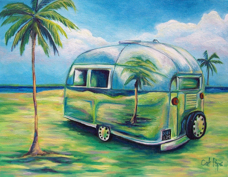 Fine Art Print - Silver Bullet Vacation - Airstream camping, Vintage inspired travel decor