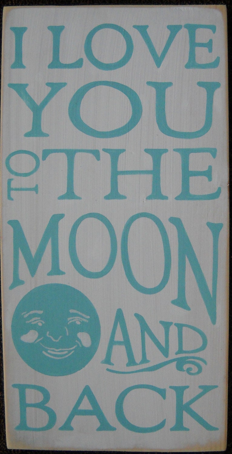 I Love You To the Moon And Back Sign Plaque Wall Home Decor Nursery Kids Room Gift New Baby