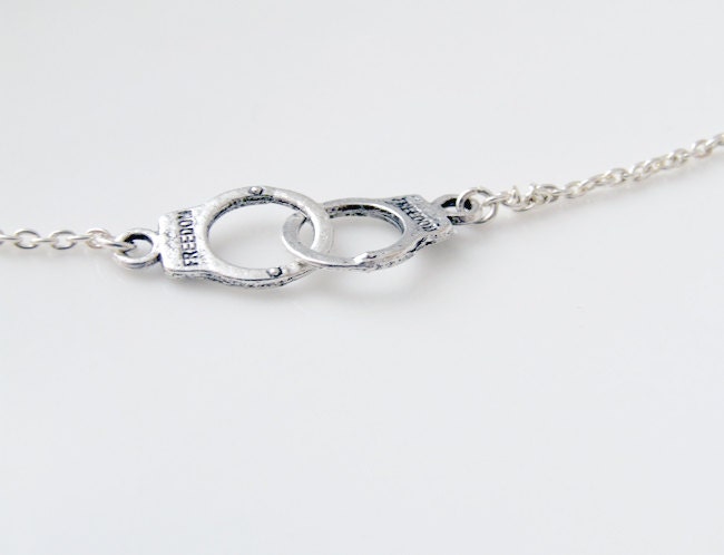 Silver Handcuff Necklace - Hip Jewelry