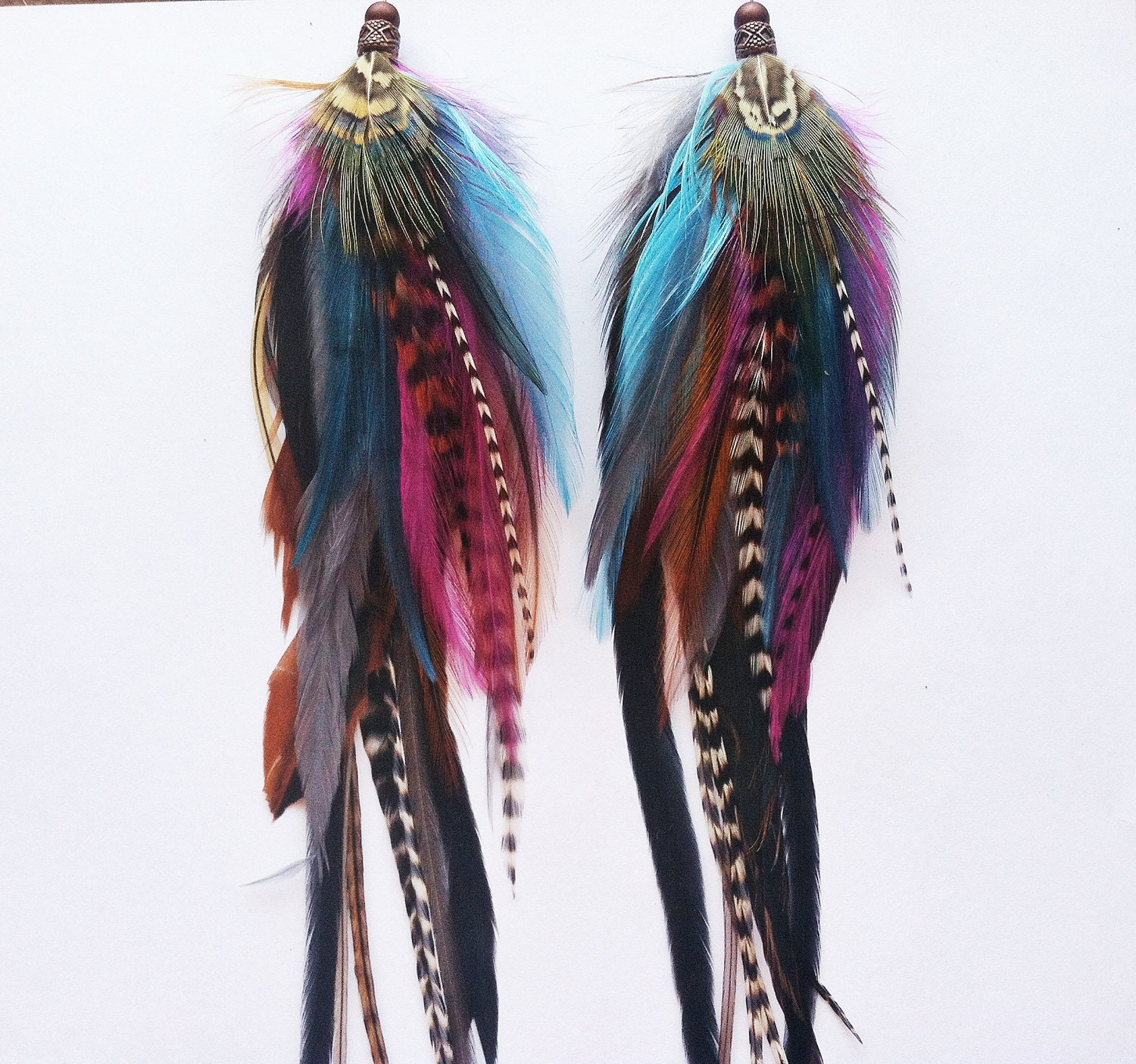 Custom order for Elisa: Solis Extra Long Feather Earrings