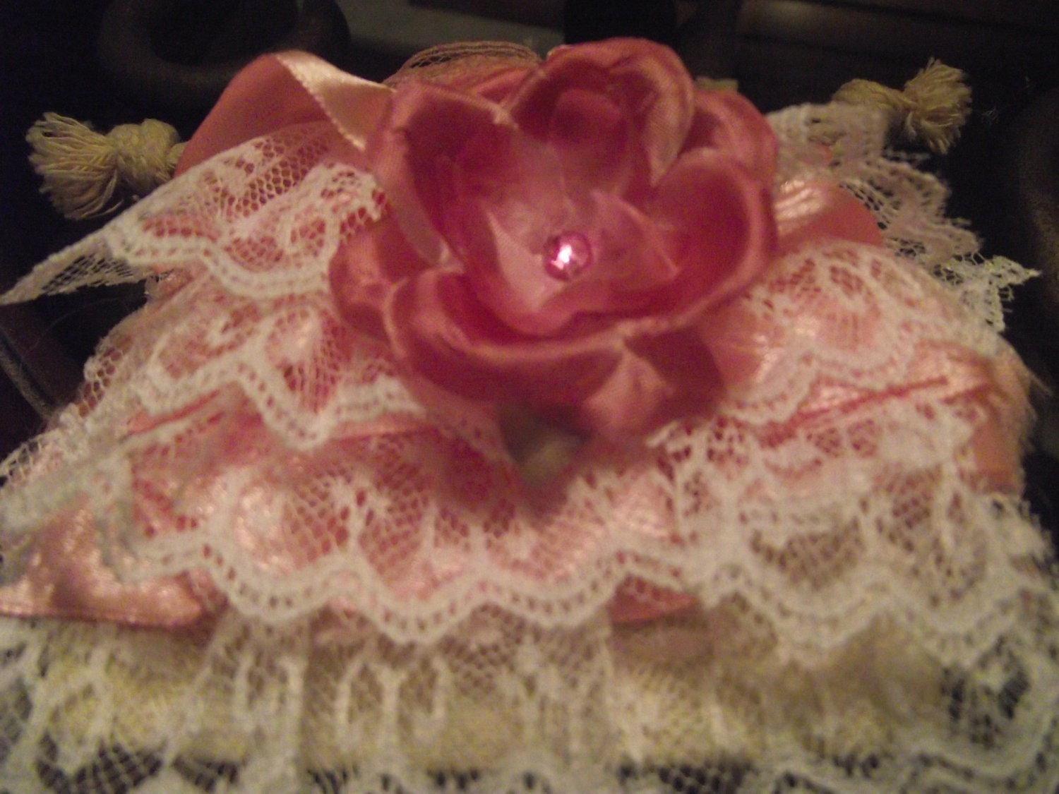 Pink Ruffled Lace Muslin Bag