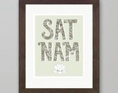 Sat Nam - Truth is our Identity - Tan Art Print