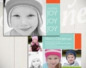 Christmas Card Template: Rejoice D - 5x7 Holiday Card Template for Photographers