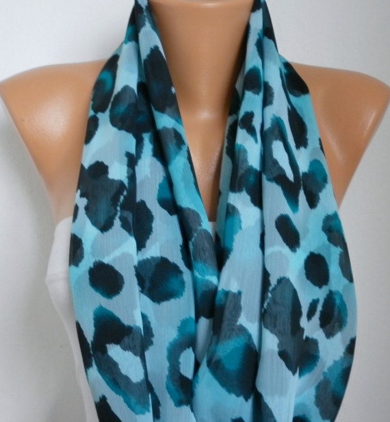 Leopard - Infinity Scarf Shawl Circle Scarf Loop Scarf  Gift -fatwoman