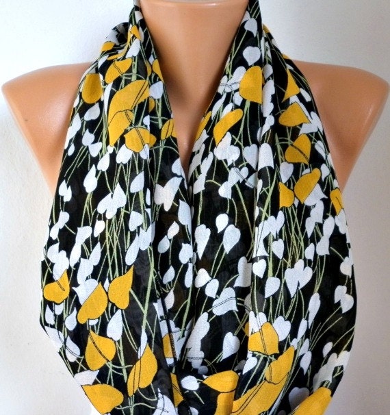 Infinity Scarf Shawl Circle Scarf  Loop  Scarf Gift -fatwoman - LOVE - Heart