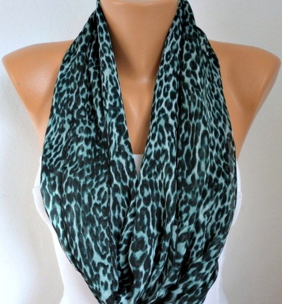 Leopard - Infinity Scarf Shawl Circle Scarf Loop Scarf  Gift -fatwoman