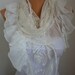 Creamy  White Shawl  Scarf  -   Cowl Scarf Lace Scarf  fatwoman bridesmaid gifts