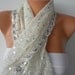 Ecru Lace Sequin  Scarf - Shawl  Cowl Bridesmaid Gifts