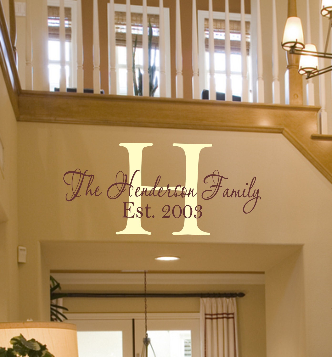 Vinyl Wall Decals Personalized Family Name, Vinyl Lettering, Vinyl Wall Art 18"H x 39" W Family Vinyl