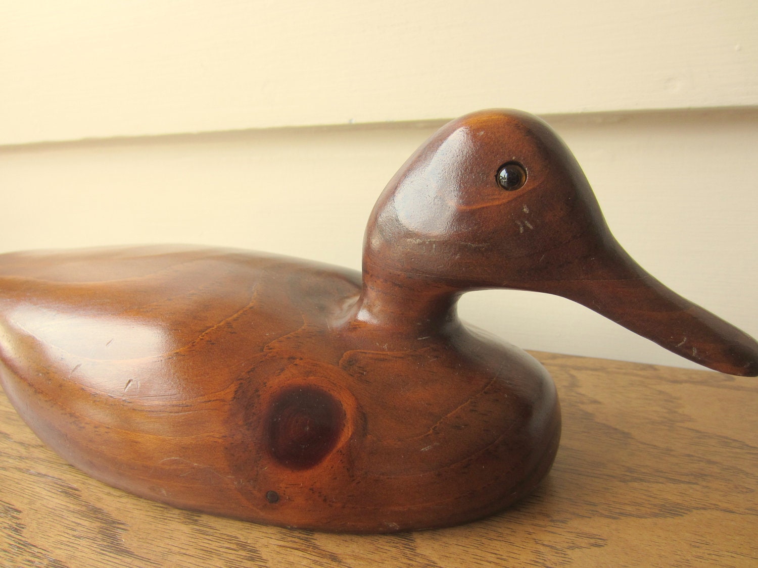 Dad or Grad GIFT.  Vintage Edgecomb wood carved duck decoy.  Edgecomb duck decoy.
