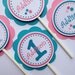 Cupcake Toppers- Baby's First Birthday - One Dozen- Teal and Pink