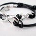 Black Leather Infinity Bracelet for Him and Her