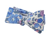 Liberty Print Bow Tie - Blue Vintage Flowers