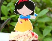 Snow White Party Cupcake Toppers Set of 12