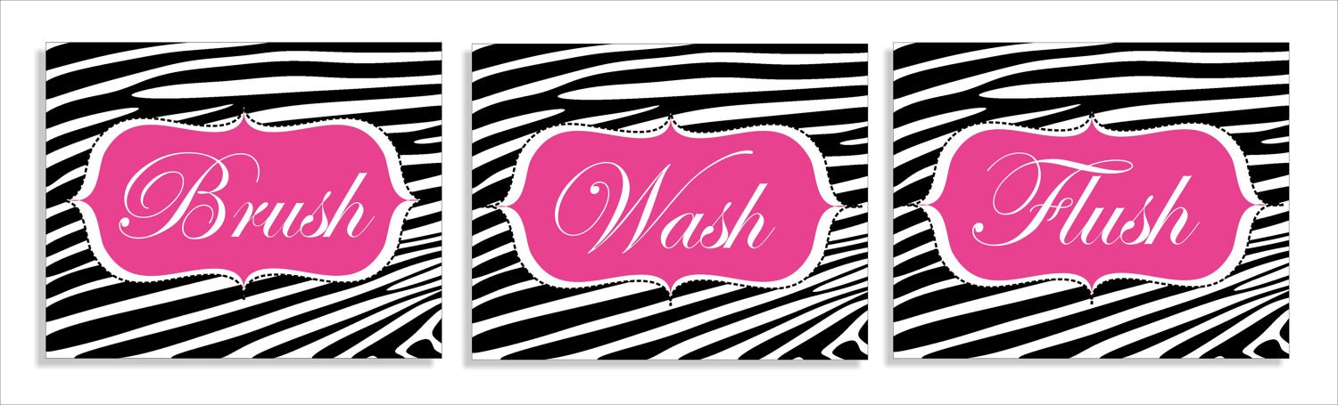 Zebra Teen's Wall Art, Kid's Bathroom, Bathroom Decor, Children's Art Print, Nursery Decor, Pottery Barn Inspired