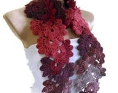 Crocheted , Lace Neckwarmer, fashion,autumn,Holiday Accessories,Christmas,Halloween,Burgundy scarf