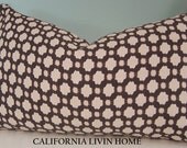 F.Schumacher Betwixt /  12" x 20" / Charcoal / Ivory / Decorative Pillow / Designer Fabric