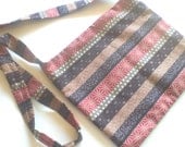 Brown and Rust Striped Cross Body Hobo Bag