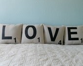 Mother's Day Scrabble letter decorative pillow cases - LOVE or choose any 4 letters