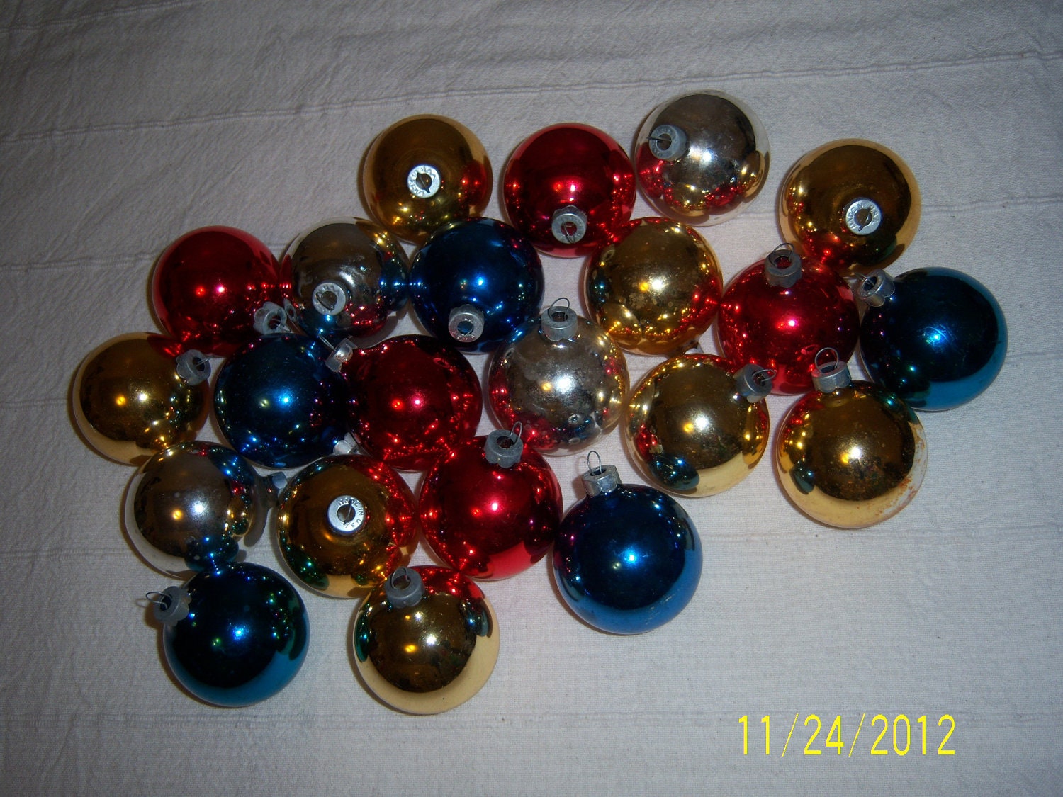 1950s Assortment Of Glass Christmas Tree Ball Ornaments Lot Of 22 Made In USA