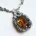 Antique Art Deco era Marcasite necklace Silver champagne quartz