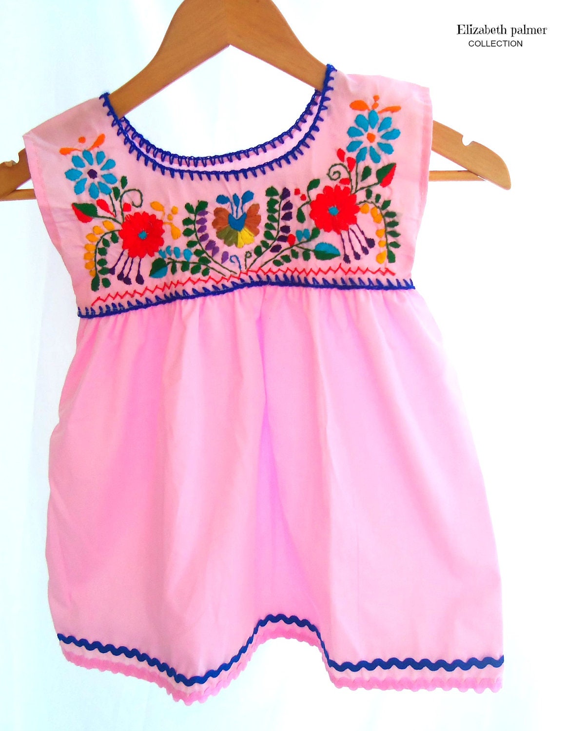 Nubes Rosas Handmade Mexican Embroidered Tunic Children dress