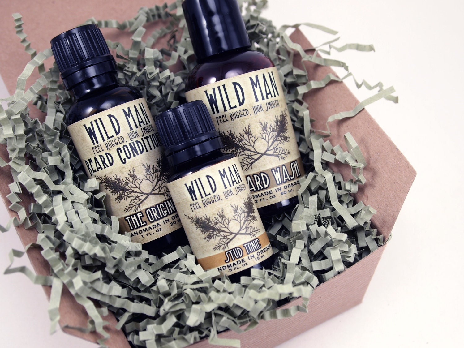 Man Gift Basket Beard Conditioner Wash Serum Skin Care Wild Man