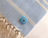 Natural Peshtemal, Turkish Towel, Soft Cotton, Bath and Beauty, Spa, Yoga, bathroom, Pure Cotton, Blue