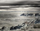 Painted Desert Storm Photography Print 11x14 Fine Art Arizona Autumn Southwest Mountain Black and White Landscape Photography Print.