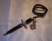 Athame / Dagger and Dragon Pendant / Necklace -  S&H Included