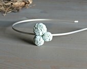 Mint Green Rosette  Headband  for Women . Gifts for Her . ponyupdesigns