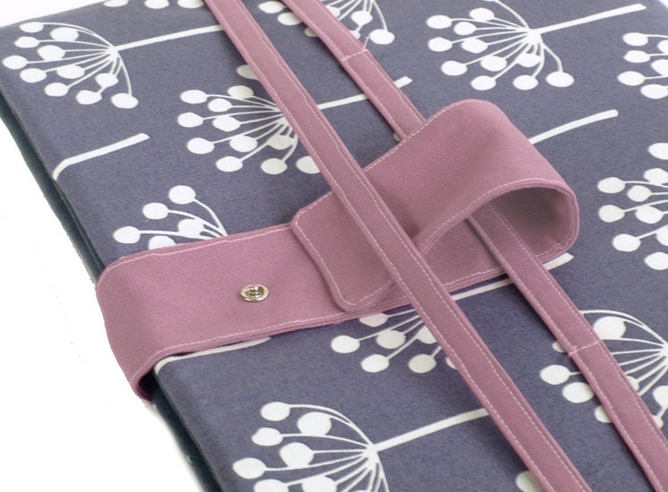 Wacom Bamboo Create Sleeve/ Wacom Intuos Medium Graphic Tablet Padded Case Cover - Pink, Gray, White, Flower Print
