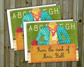 20 Teacher Notecards and Envelopes, Thank You, Teacher Appreciation, Teacher Christmas, Customized, Personalized, Set of 20