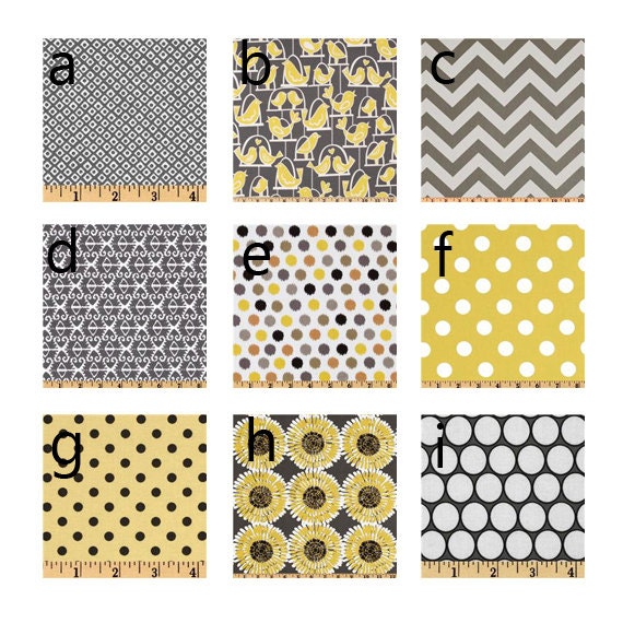 Custom Patchwork Blanket - Grey and Yellow Birds