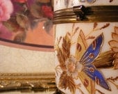 Antique Jewelry Casket European Enameled Glass