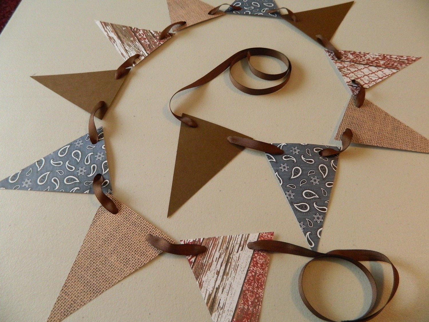 Paper Garland Western Themed  Unisex Birthday Decorations Paper Bunting Party Decorations Paper Pennant Banner Photo Shoot Prop