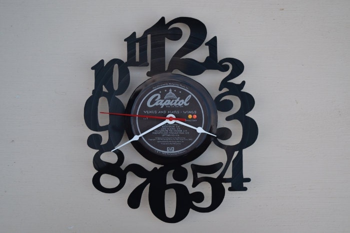 Vinyl Record Wall Clock (artist is Wings)