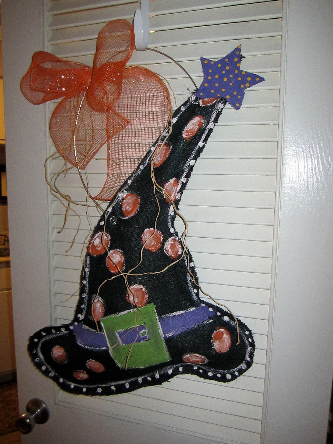 Burlap Witch Hat Door Hanging Decoration