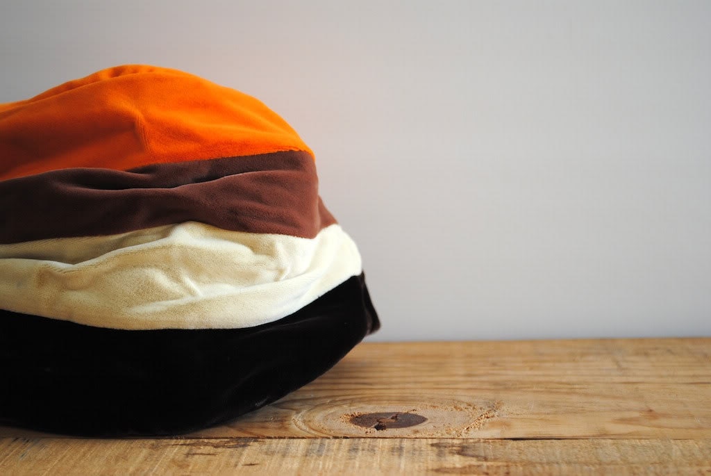 Vintage Hat - Striped Velvet Cloche Hat