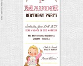 Vintage Babies First Birthday (Girl) - Custom Printable Invitation by Catherine Jane Joy