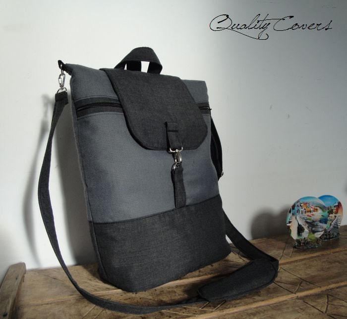 Convertible Backpack / compartment laptop / Removable Shoulder PAD / Cross body Messenger  WATER RESISTANT lining - can be  any color / size