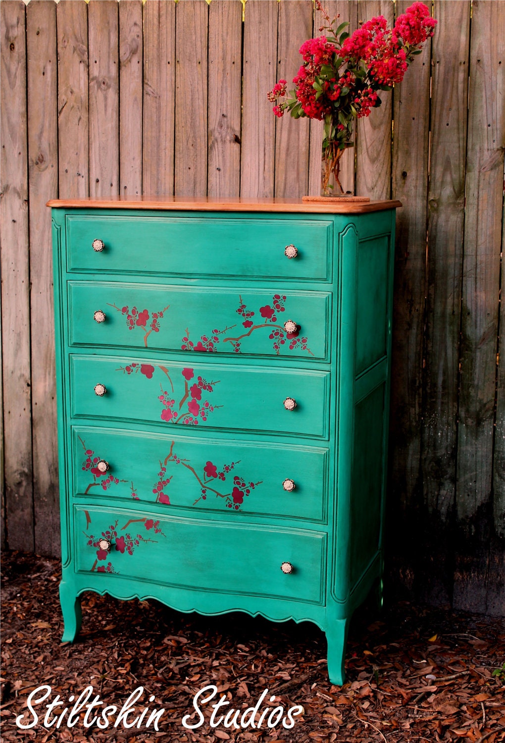 La Boheme Collection "Cherry Blossom" French Tallboy Dresser - StiltskinStudios