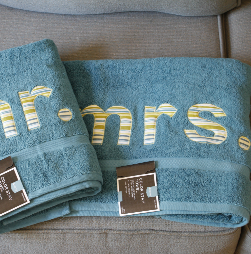 Mr and Mrs Bath or Beach Towel