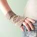 Taupe liberty Fingerless gloves Autumn fashion OOAK by Jye, Hand-made in France