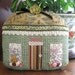 Key to My COTTAGE Pillow 9.5 x 9 inches House Home Decor Prim Primitive Handmade CharlotteStyle Folk Art